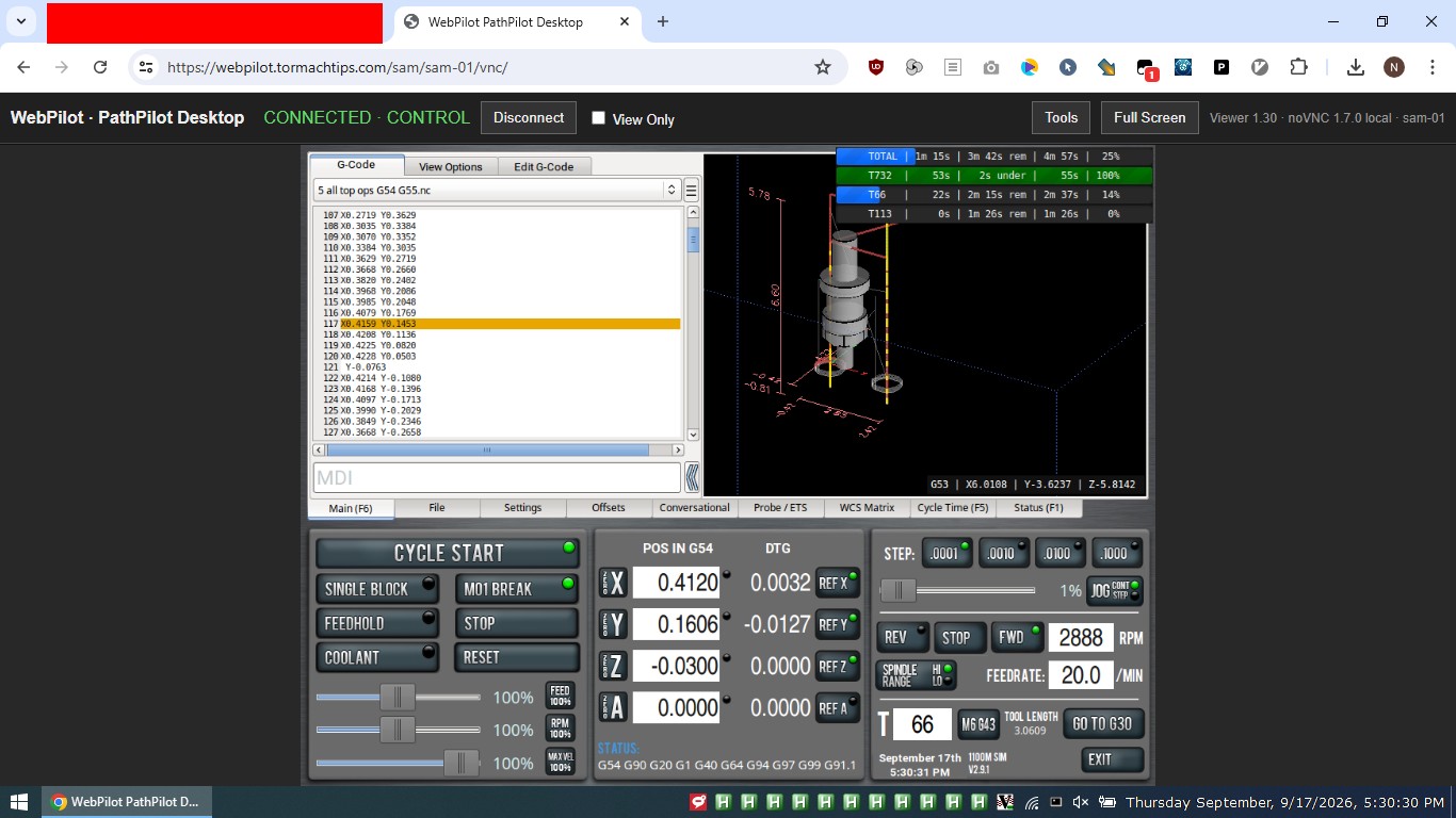 WebPilot remote PathPilot desktop in a web browser